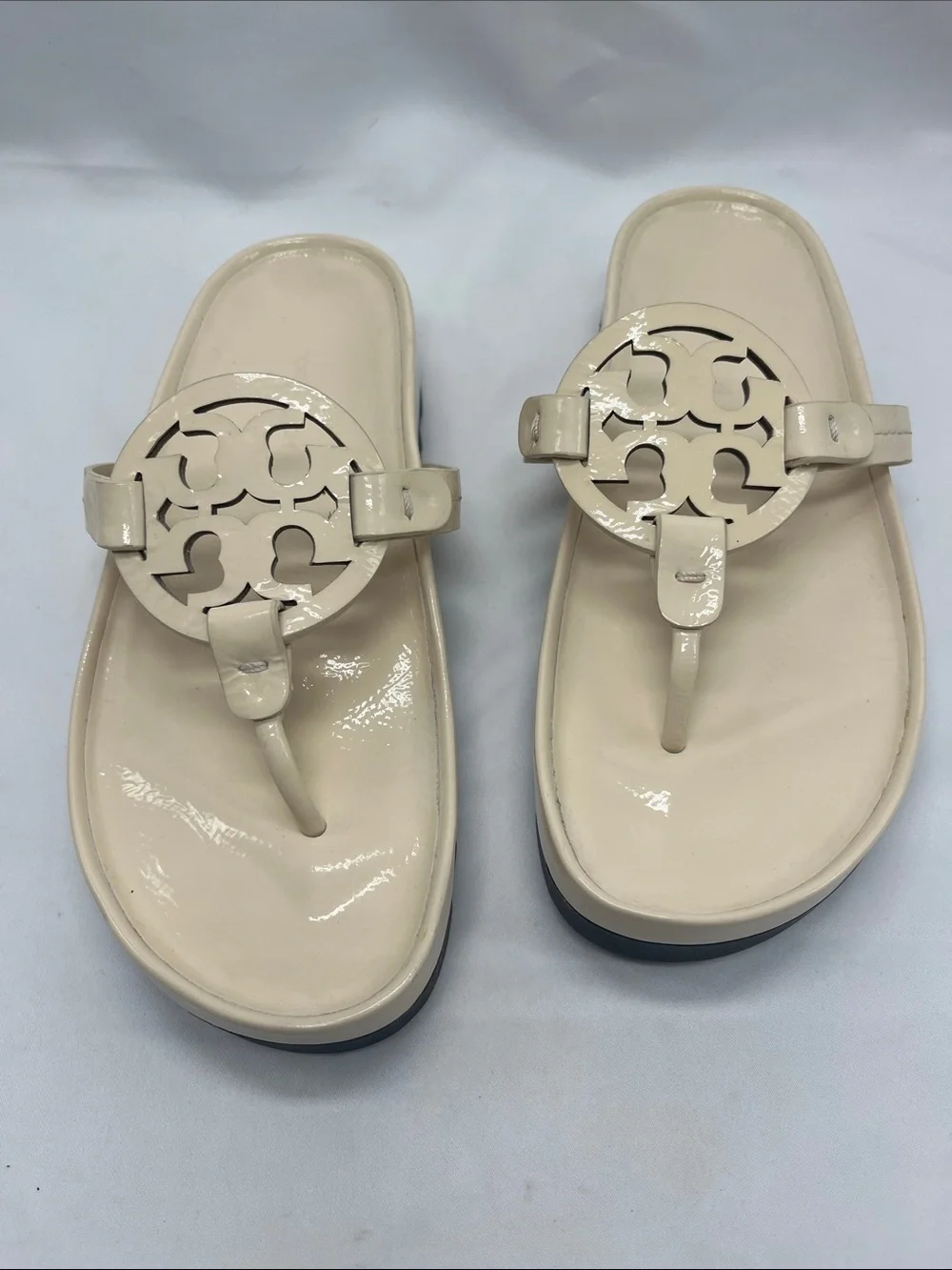 Tory Burch Cream Miller Cloud Lug Sandals